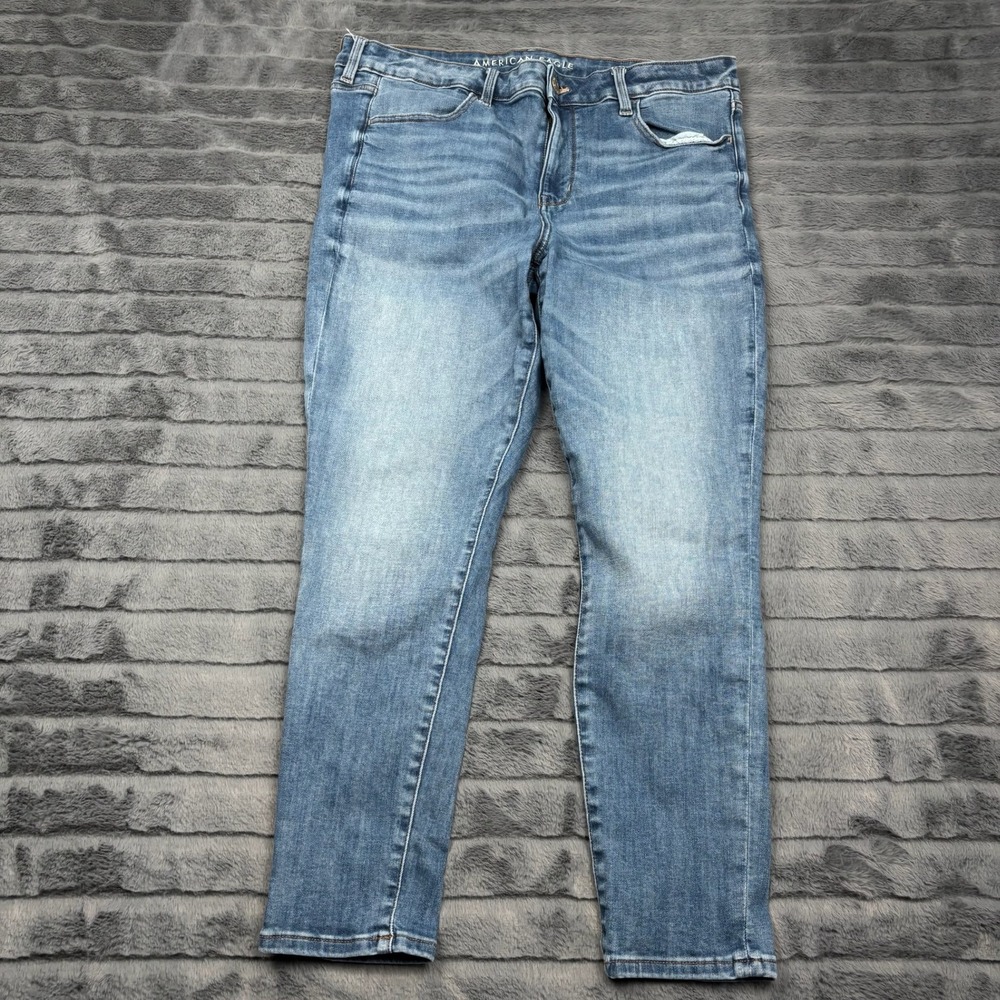 American Eagle Next Level Stretch Jegging Crop Jeans Medium Wash Blue Size 16